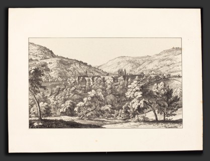 Ernst Fries (German, 1801 - 1833), View of the Convent of Neuberg from the Summit, 1829, lithograph