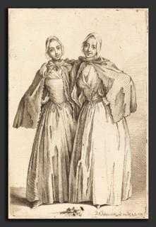 Daniel Nikolaus Chodowiecki (German, 1726 - 1801), Two Standing Ladies (Demoiselles Quantin), 1758,