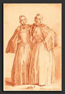 Daniel Nikolaus Chodowiecki (German, 1726 - 1801), Two Standing Ladies (Demoiselles Quantin), 1758,