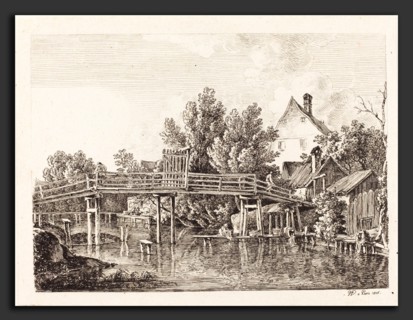 Johann Georg von Dillis (German, 1759 - 1841), Der kleine Isarsteg, 1806, etching on laid paper