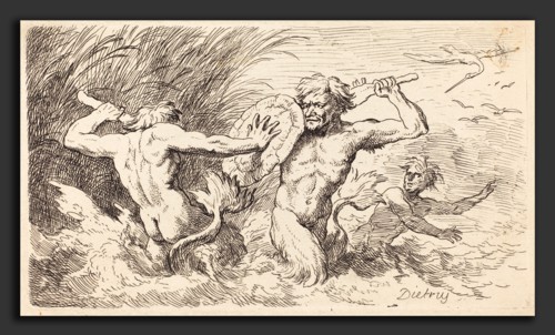 Christian Wilhelm Ernst Dietrich (German, 1712 - 1774), Battling Tritons, 1763, etching on wove