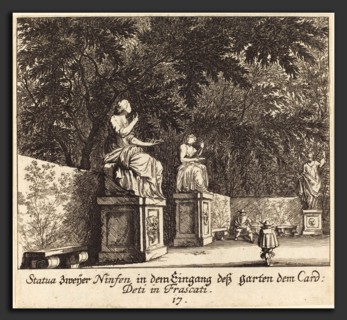 Melchior KÃ¼sel after Johann Wilhelm Baur (German, 1626 - 1683), Gardens, Cardinal Deti, Frascati,
