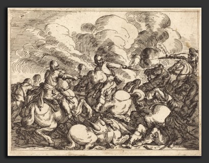 Johann Wilhelm Baur (German, 1607 - 1641), Capricci di varie battaglie, 1635, etching on laid paper
