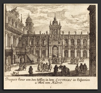 Melchior KÃ¼sel after Johann Wilhelm Baur (German, 1626 - 1683), Escorial, Spain, 1681, etching