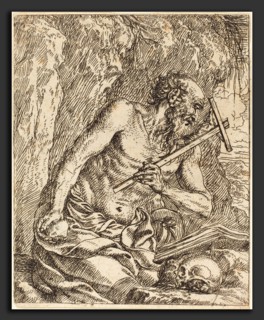 Jonas Umbach (German, c. 1624 - 1693), Saint Jerome Penitent, etching