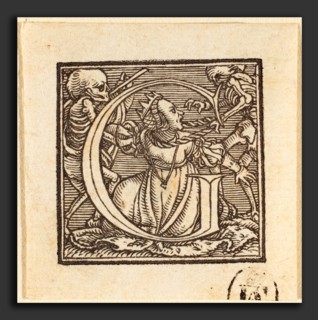 Hans Holbein the Younger (German, 1497-1498 - 1543), Letter G, woodcut
