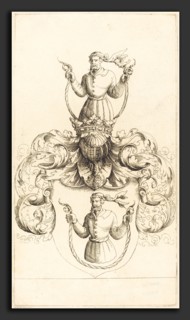 Augustin Hirschvogel (German, 1503 - 1553), Coat of Arms of Unknown Man, etching