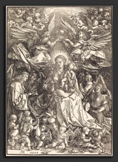Albrecht DÃ¼rer (German, 1471 - 1528), The Virgin Surrounded by Many Angels, 1518, woodcut