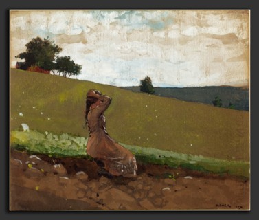 Winslow Homer (American, 1836 - 1910), The Green Hill, 1878, watercolor, gouache, and graphite on