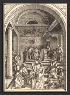 Albrecht DÃ¼rer (German, 1471 - 1528), Christ among the Doctors, c. 1503-1504, woodcut