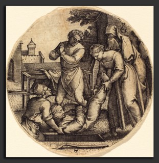Georg Pencz (German, c. 1500 - 1550), To Bury the Dead, engraving