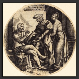 Georg Pencz (German, c. 1500 - 1550), To Clothe the Naked, engraving