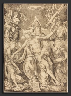 Johann Ladenspelder (German, 1512 - 1561 or after), The Holy Trinity, 1542, engraving