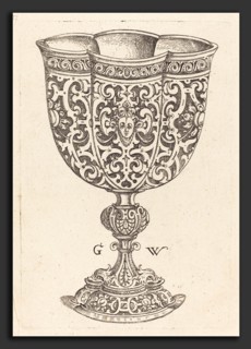 Georg Wechter I (German, c. 1526 - 1586), Chalice with six embossings, base decorated with two