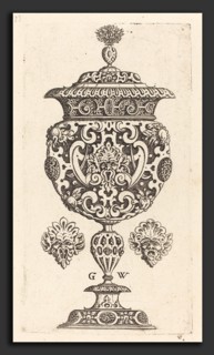 Georg Wechter I (German, c. 1526 - 1586), Goblet, rim decorated with masque with  gaping mouth,