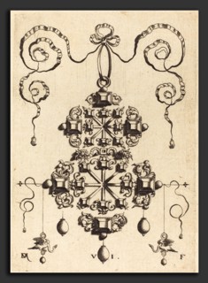 Daniel Mignot (German, active 1593-1596), Large Pendant with Two Double Crosses, Surrounded by Six