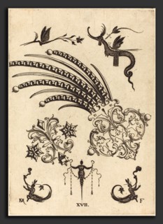 Daniel Mignot (German, active 1593-1596), Two Brooches with Dragon and Insects at Top and Human