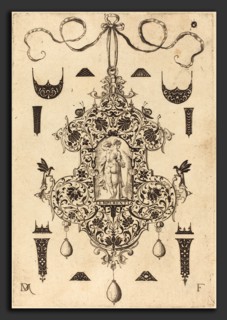Daniel Mignot (German, active 1593-1596), Large Pendant, Temperance Standing at Centre, 1593,