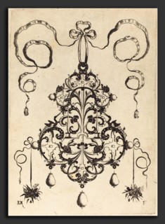 Daniel Mignot (German, active 1593-1596), Large Pendant, Lower Left and Right Two Bunches of Grass