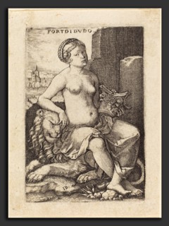 Master IB (German, active c. 1523-1530), Fortitudo, engraving