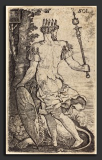 Master IB (German, active c. 1523-1530), Sol (The Sun), 1528, engraving