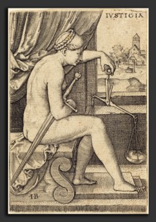 Master IB (German, active c. 1523-1530), Iusticia (Justice), engraving