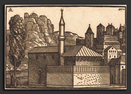 Melchior Lorch (Danish, 1526-1527 - 1583 or after), Turkish Town, 1570, woodcut on laid paper