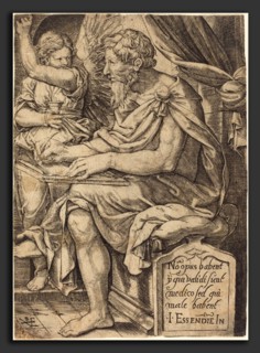 Johann Ladenspelder (German, 1512 - 1561 or after), Saint Matthew, engraving