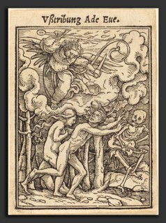 Hans Holbein the Younger (German, 1497-1498 - 1543), Adam and Eve Driven from Paradise, woodcut