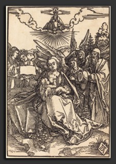 Albrecht DÃ¼rer (German, 1471 - 1528), The Holy Family with Five Angels, in or before 1505, woodcut