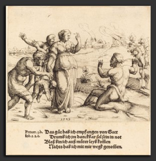 Augustin Hirschvogel (German, 1503 - 1553), Job Learns of His Misfortunes, 1549, etching