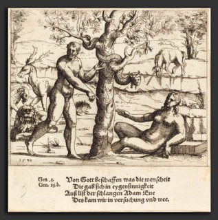 Augustin Hirschvogel (German, 1503 - 1553), The Temptation of Eve, 1548, etching