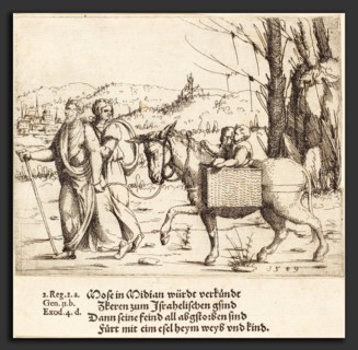 Augustin Hirschvogel (German, 1503 - 1553), Moses Returns to Egypt from Midian, 1549, etching