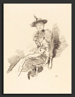 James McNeill Whistler (American, 1834 - 1903), The Winged Hat, 1890, lithograph on cream laid