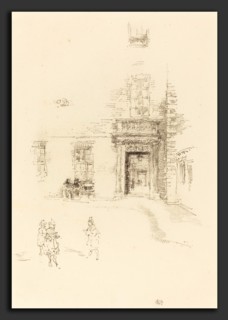 James McNeill Whistler (American, 1834 - 1903), Courtyard, Chelsea Hospital, 1888, lithograph on