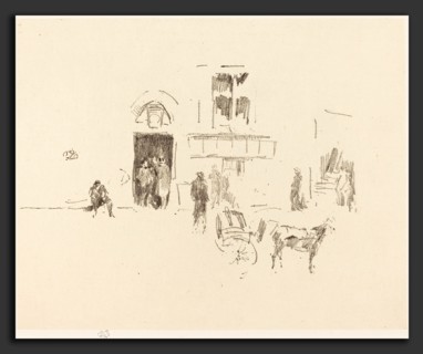 James McNeill Whistler (American, 1834 - 1903), Gaiety Stage Door, 1879, lithograph in black on