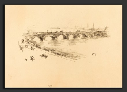 James McNeill Whistler (American, 1834 - 1903), Evening - Little Waterloo Bridge, 1896, lithograph