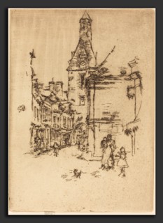 James McNeill Whistler (American, 1834 - 1903), Clock-Tower, Amboise, 1888, etching