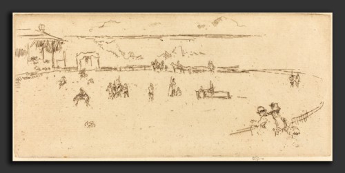 James McNeill Whistler, Bucking Horse, American, 1834 - 1903, etching in brown on laid paper