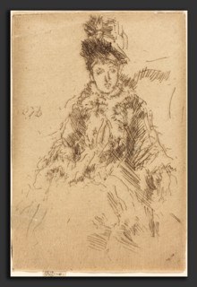 James McNeill Whistler (American, 1834 - 1903), Miss Lenoir, c. 1887, etching and drypoint