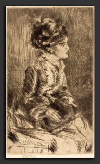 James McNeill Whistler (American, 1834 - 1903), The Muff, c. 1873, drypoint