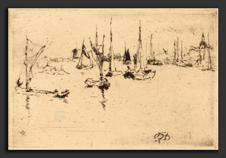 James McNeill Whistler (American, 1834 - 1903), Boats, Dordrecht, 1884, etching