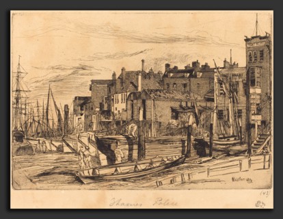 James McNeill Whistler (American, 1834 - 1903), Thames Police, 1859, etching and drypoint
