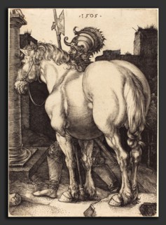 Albrecht DÃ¼rer (German, 1471 - 1528), Large Horse, 1505, engraving on laid paper