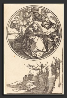 Albrecht DÃ¼rer (German, 1471 - 1528), The Virgin Crowned by Two Angels above a Landscape, in or