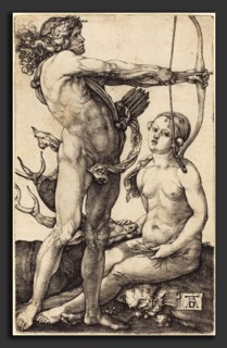 Albrecht DÃ¼rer (German, 1471 - 1528), Apollo and Diana, 1504-1505, engraving