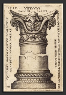 Sebald Beham (German, 1500 - 1550), Capital and Base of a Column, 1545, engraving