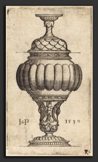 Sebald Beham (German, 1500 - 1550), Double Goblet with Oval Decorations, 1530, engraving