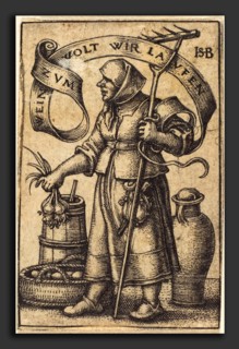 Sebald Beham (German, 1500 - 1550), The Market Woman, engraving