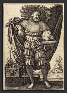 Sebald Beham (German, 1500 - 1550), Standard Bearer, 1526, engraving